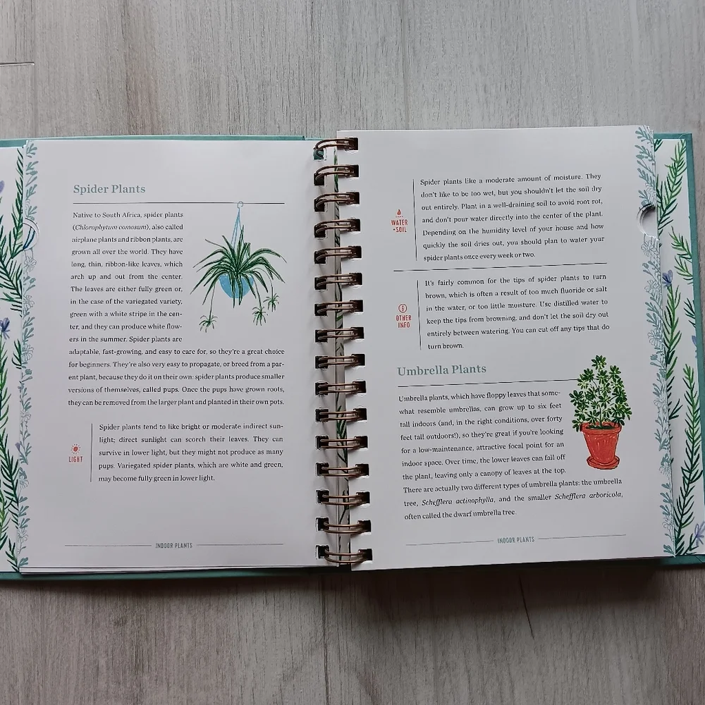 New I Love My Plants Gardening Journal Spiral Bound Sections Graphs Notes Info